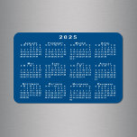 Wit 2025 Kalender Blauwe Achtergrond Sjabloon Magneet<br><div class="desc">De witte kalender van 2025 wordt over een sjabloon met een blauwe achtergrond geplaatst op deze handige 4"x6" flexibele magneet. U kunt uw eigen achtergrond afbeelding toe te voegen in de zijbalk als je wilt. Als u alleen een andere achtergrond in kleur wilt, tikt u op "Bewerken met behulp van...</div>