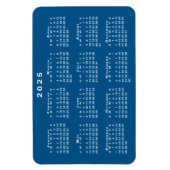 Wit 2025 Kalender Blauwe Achtergrond Sjabloon Magneet (Verticaal)