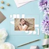 Wit 2025 Vetgedrukte typografie Foto Afstuderen Acryl Uitnodigingen (Insitu (Huwelijk))