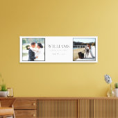 Wit 2 Fotoscript Namen Bruiloft Datum Keepsake Canvas Afdruk (Insitu (Woonkamer))