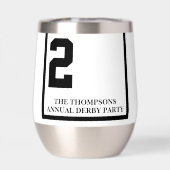 Wit 2 Gepersonaliseerde Derby Paardenrace (Achterkant)