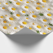 Wit 3D Daisy Naadloos Patroon Cadeaupapier (Hoek)