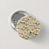 Wit 3D Daisy Naadloos Patroon Ronde Button 3,2 Cm (Voorkant /achterkant)