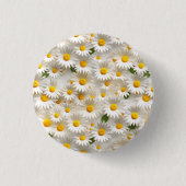 Wit 3D Daisy Naadloos Patroon Ronde Button 3,2 Cm (Voorkant)