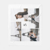Wit 4 Fotogalerij en Monogram Fleece Deken (Voorkant)