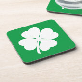 Wit 4 Leaf Shamrock Bier Onderzetter (Linkerzijde)