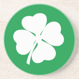 Wit 4 Leaf Shamrock Zandsteen Onderzetter