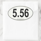 Wit 5.56 Marathon Type Ovale sticker (Tas)