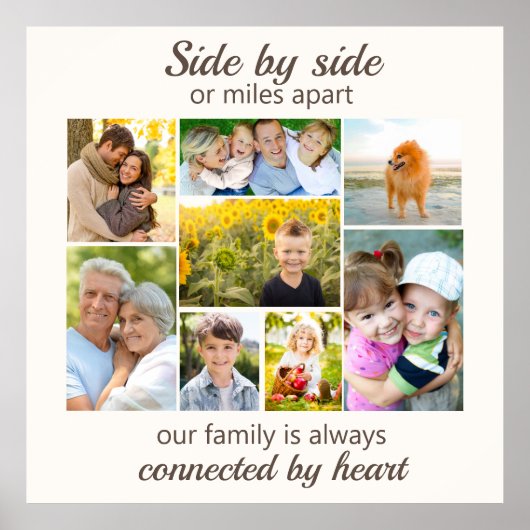 Wit 8 Familie Foto Aandenken Collage Sjabloon Poster (Voorkant)