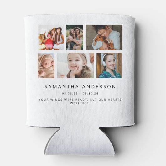 Wit Aangepast In Liefdevol Geheugen 12 Fotocollage Blikjeskoeler (Achterkant)