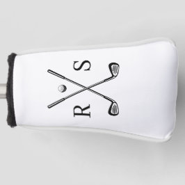 Wit Aangepast Monogram Eenvoudig Minimalistisch Golfheadcover
