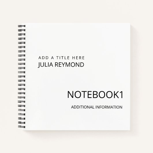 wit aangepast notitieboek (Voorkant)