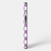 Wit & aangepaste kleur geruit patroon met initiale iPhone hoesje (Linkerkant)