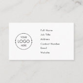 Wit Aangepaste Logo Eenvoudige visitekaartsjabloon Visitekaartje (Voorkant)