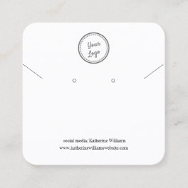 Wit aarden & Ketting beeldscherm |Voeg uw Logo toe Vierkante Visitekaartje