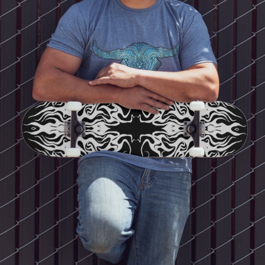 Wit Abstract Gebroken Hart Tribal Design Persoonlijk Skateboard (Buiten 3)