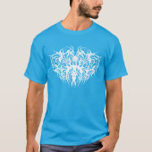 Wit Abstract Gebroken Hart Tribal Design T-shirt (Voorkant)