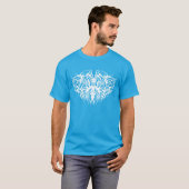 Wit Abstract Gebroken Hart Tribal Design T-shirt (Voorkant volledig)