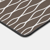 Wit Abstract golvend geometrisch patroon op bruin Bureaumat (Hoek)