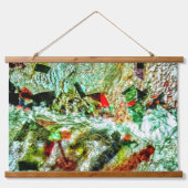 Wit abstract Houten Overdekte Wandtapijt, Eco Kalm Hangend Wandkleed (Voorkant)