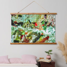 Wit abstract Houten Overdekte Wandtapijt, Eco Kalm Hangend Wandkleed