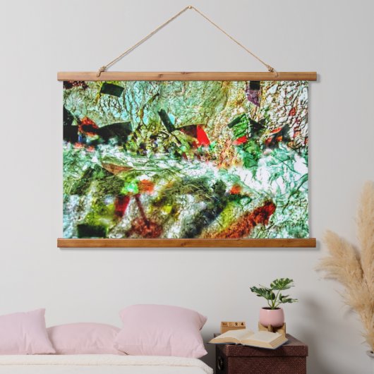 Wit abstract Houten Overdekte Wandtapijt, Eco Kalm Hangend Wandkleed (Slaapkamer)