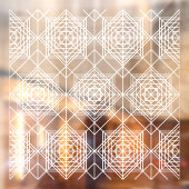 wit Abstract lineair patroon Raamsticker (Vel 2)