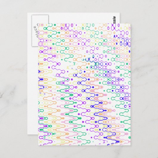 Wit Abstract Zigzag Briefkaart (Voorkant / Achterkant)