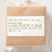 Wit adres op maat Honingraat Label Gold (Insitu)