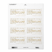 Wit adres op maat Honingraat Label Gold (Full Sheet)