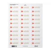 Wit adreslabel met rode klaproos bloemen etiket (Full Sheet)