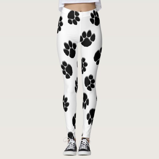 Wit afdrukken verven leggings (Voorkant)