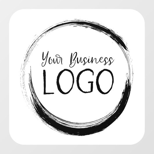 Wit afgerond vierkant bedrijfslogo raamsticker (Vel)