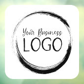 Wit afgerond vierkant bedrijfslogo raamsticker (Vel 3)