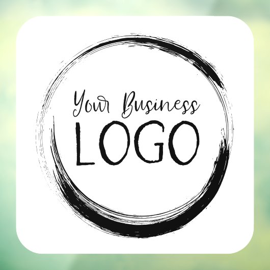 Wit afgerond vierkant bedrijfslogo raamsticker (Vel 3)