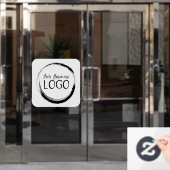 Wit afgerond vierkant bedrijfslogo raamsticker (Kantoordeur)