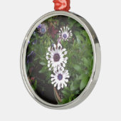 Wit Afrikaanse Madeliefje Metalen Ornament (Links)