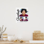 Wit Afstuderen 3 Foto Bold Arch Zwart Script Poster (Keuken)