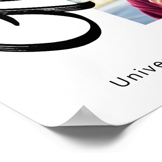 Wit Afstuderen 3 Foto Bold Arch Zwart Script Poster (Hoek)