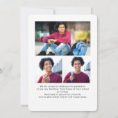 Wit Afstuderen 4 Foto Bold Arch Script Modern Aankondiging (Achterkant)