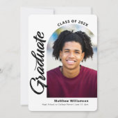 Wit Afstuderen 4 Foto Bold Arch Script Modern Aankondiging (Voorkant)