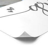 Wit Afstuderen 4 Foto Grijs Script Hearts Girly Poster (Hoek)