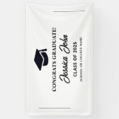 Wit afstuderen Gefeliciteerd met je afstuderen Spandoek (Verticaal)