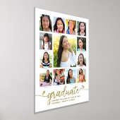 Wit Afstuderen K-12 Fotocollage Script Real Gold Folie Afdrukken (Laagn)