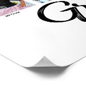 Wit Afstuderen K-12 Fotocollage Zwart Script Poster (Hoek)