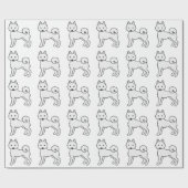 Wit Alaskan Klee Kai Mopshond Patroon Cadeaupapier (Vlak)