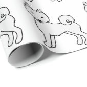 Wit Alaskan Klee Kai Mopshond Patroon Cadeaupapier (Rol Hoek)