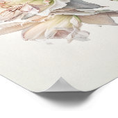 Wit Amaryllis Bloemenkunst Print Poster (Hoek)