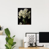 Wit Amaryllis Flowers Art Print Poster (Thuiskantoor)