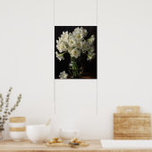 Wit Amaryllis Flowers Art Print Poster (Keuken)